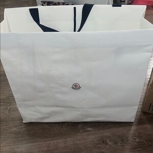 Moncler White and Black Tote Bag